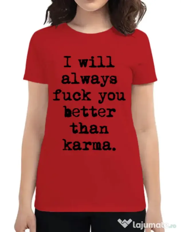 Tricou ADLER dama Better than karma Rosu