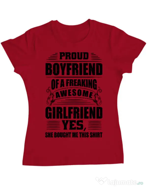 Tricou ADLER dama Proud boyfriend Rosu