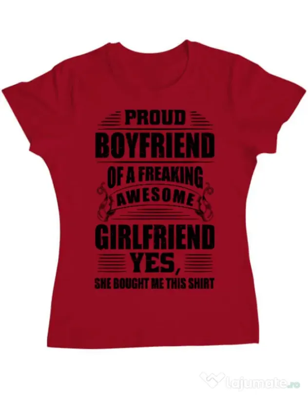 Tricou ADLER dama Proud boyfriend Rosu