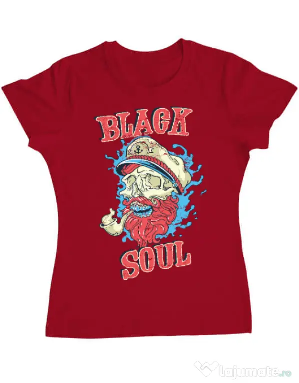 Tricou ADLER dama Black soul Rosu