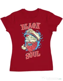 Tricou ADLER dama Black soul Rosu
