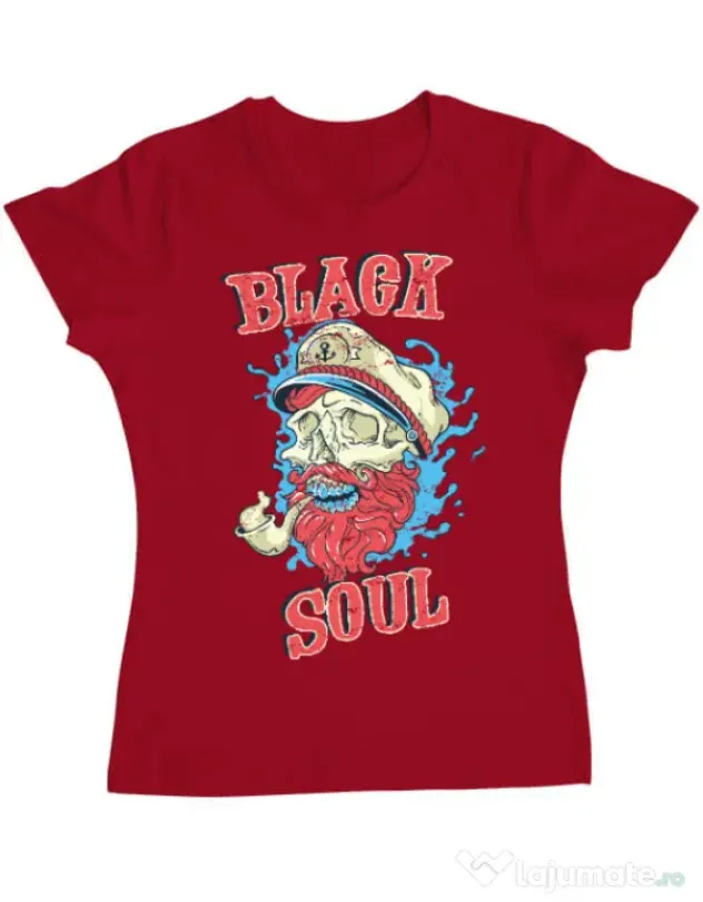 Tricou ADLER dama Black soul Rosu