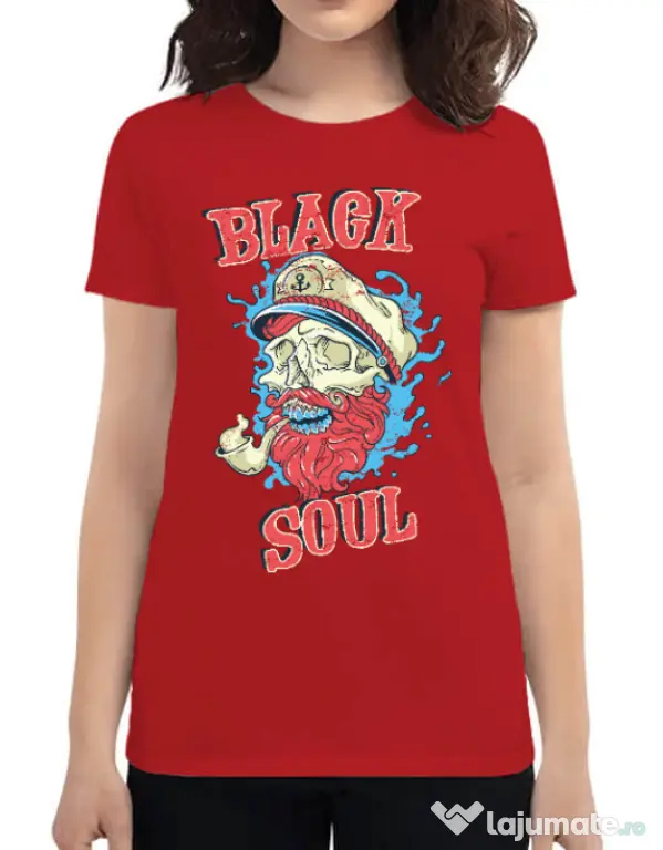 Tricou ADLER dama Black soul Rosu