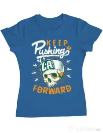 Tricou ADLER dama Keep pushing Albastru azuriu
