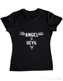 Tricou ADLER dama Angel or devil Negru