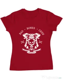 Tricou ADLER dama Bad bones crew crest Rosu
