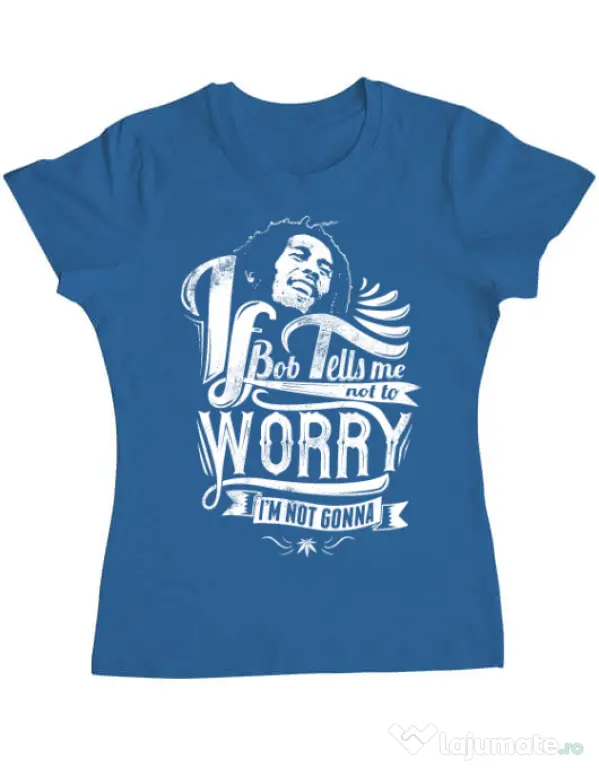 Tricou ADLER dama Bob tells me Albastru azuriu