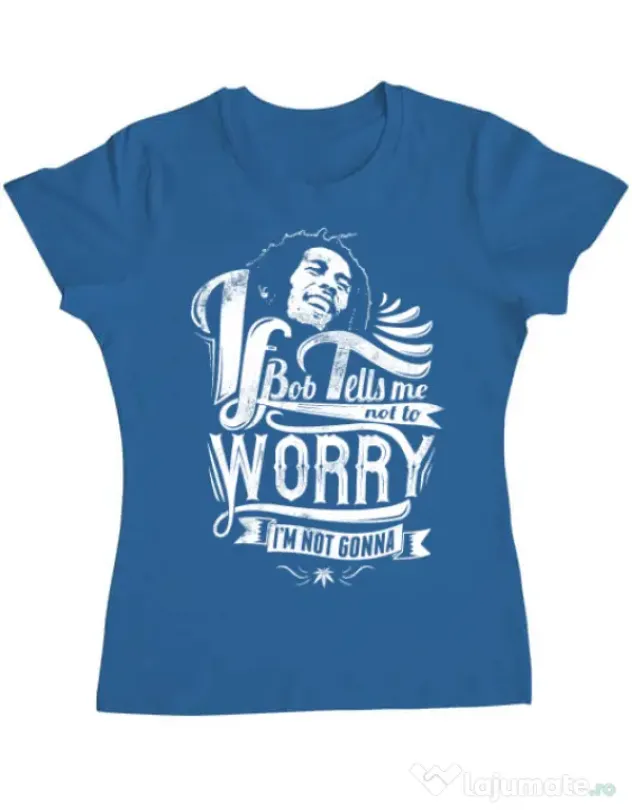 Tricou ADLER dama Bob tells me Albastru azuriu