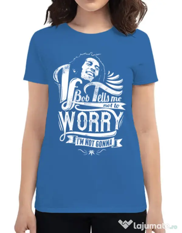 Tricou ADLER dama Bob tells me Albastru azuriu