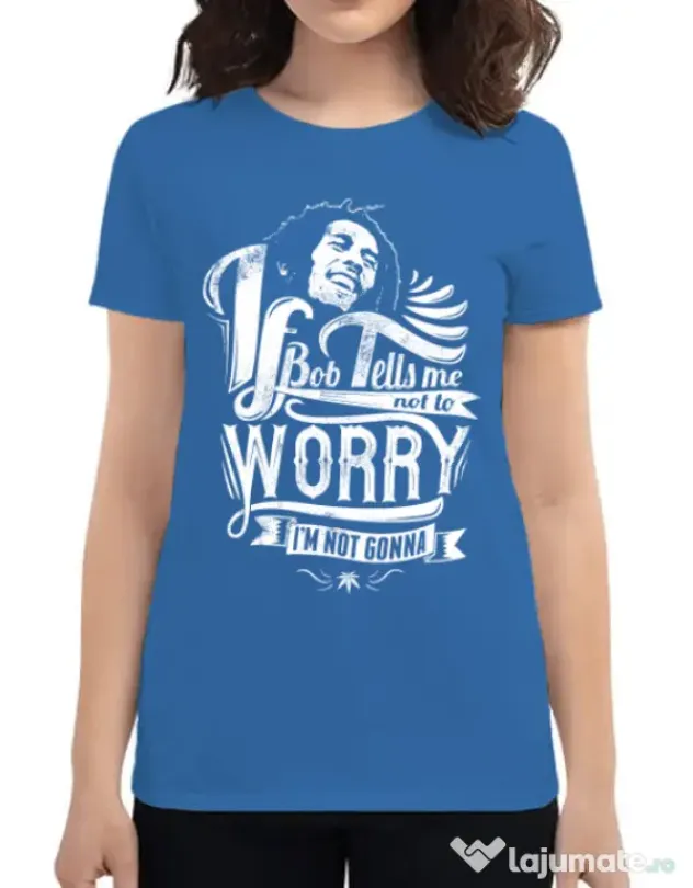 Tricou ADLER dama Bob tells me Albastru azuriu