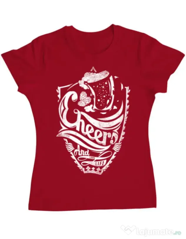 Tricou ADLER dama Cheers Rosu