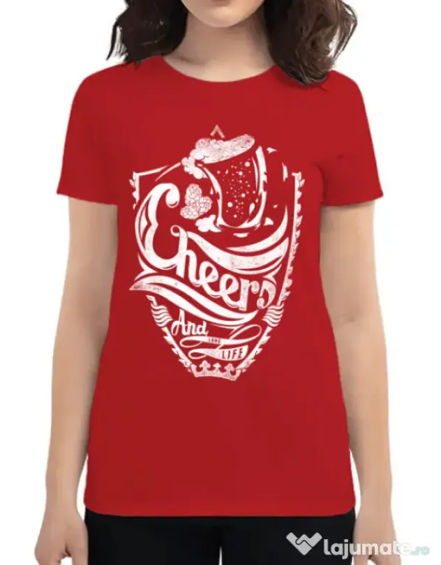 Tricou ADLER dama Cheers Rosu