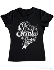 Tricou ADLER dama Even santa smokes Negru
