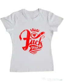 Tricou ADLER dama Fuck yeah Alb