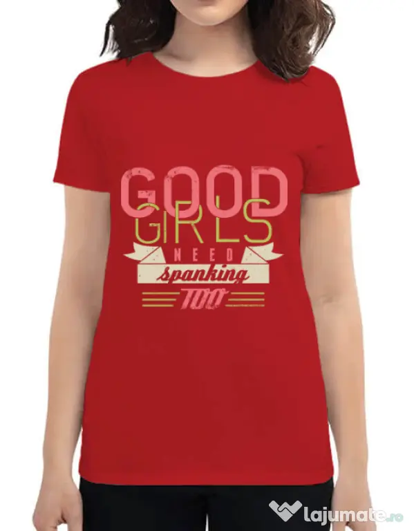 Tricou ADLER dama Good girls need spanking Rosu