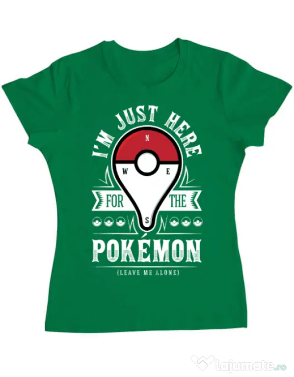 Tricou ADLER dama Here for the Pokemon Verde mediu