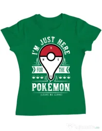 Tricou ADLER dama Here for the Pokemon Verde mediu