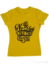 Tricou ADLER dama Old school typography Galben