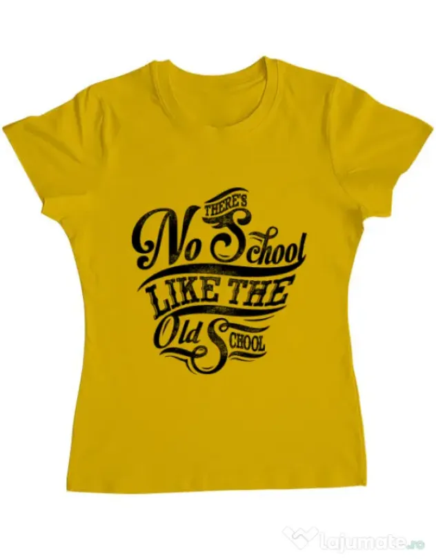 Tricou ADLER dama Old school typography Galben