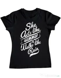 Tricou ADLER dama She acts like summer Negru