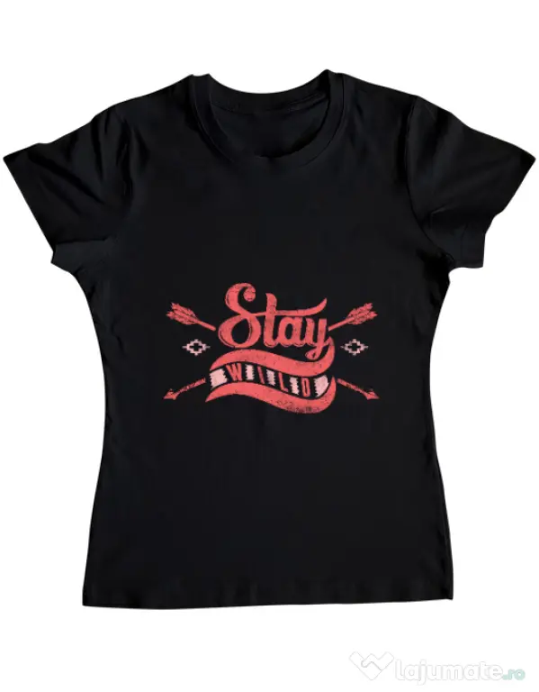 Tricou ADLER dama Stay wild Negru