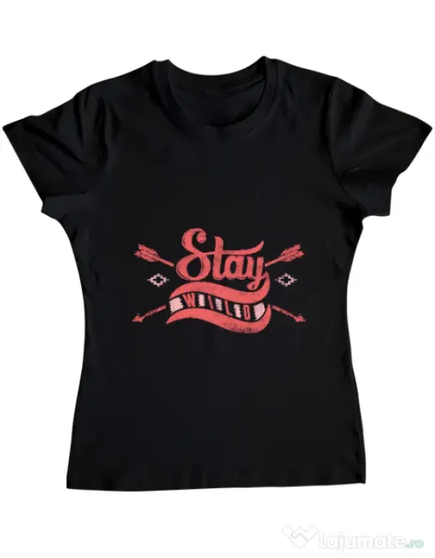 Tricou ADLER dama Stay wild Negru