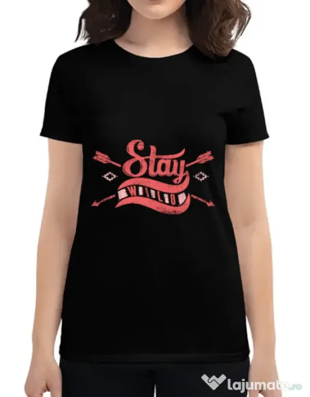 Tricou ADLER dama Stay wild Negru