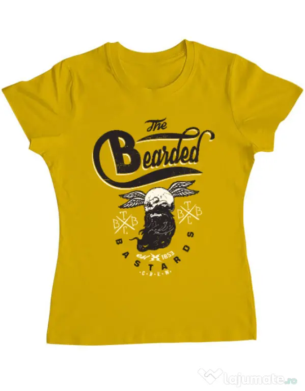 Tricou ADLER dama The bearded bastards Galben