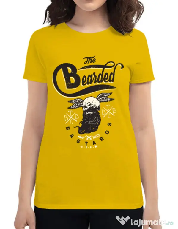 Tricou ADLER dama The bearded bastards Galben