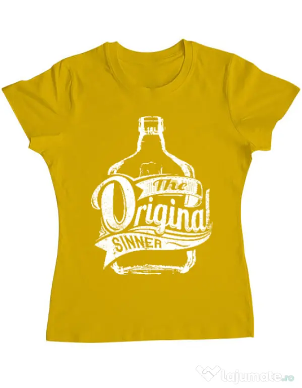 Tricou ADLER dama The original sinner Galben