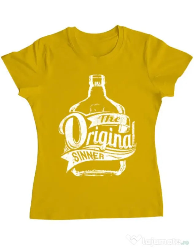 Tricou ADLER dama The original sinner Galben