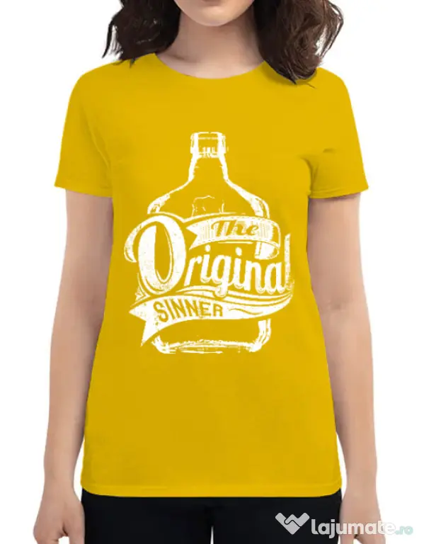 Tricou ADLER dama The original sinner Galben