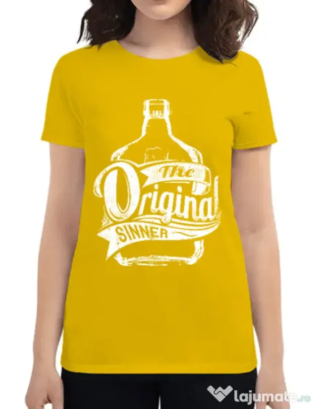 Tricou ADLER dama The original sinner Galben