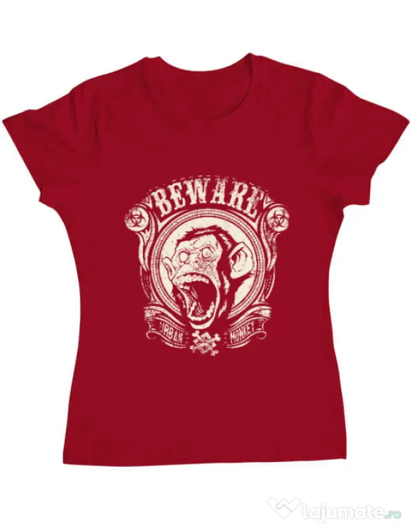 Tricou ADLER dama Urban monkey Rosu