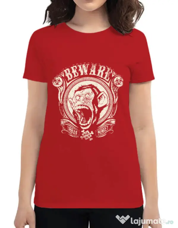 Tricou ADLER dama Urban monkey Rosu