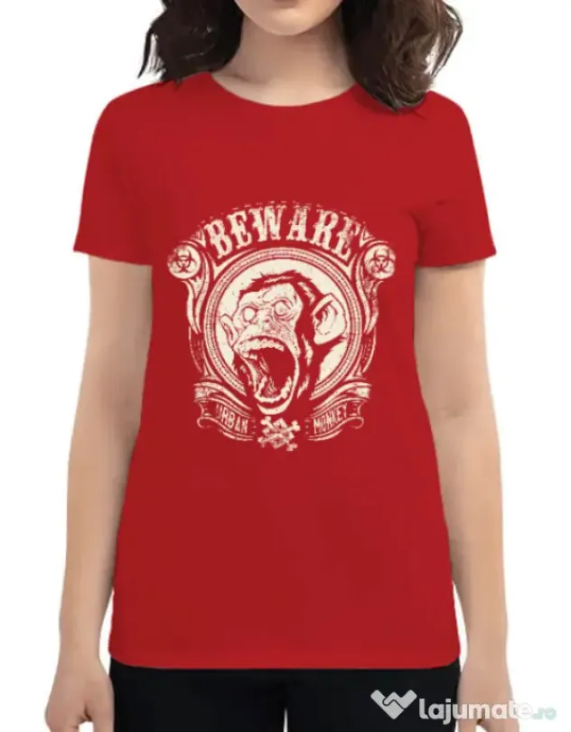 Tricou ADLER dama Urban monkey Rosu