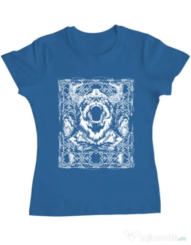 Tricou ADLER dama Viking rage Albastru azuriu