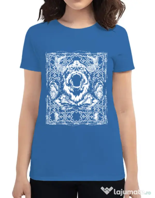 Tricou ADLER dama Viking rage Albastru azuriu