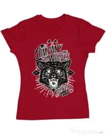 Tricou ADLER dama Company of wolves Rosu