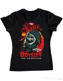 Tricou ADLER dama The space odyssey Negru