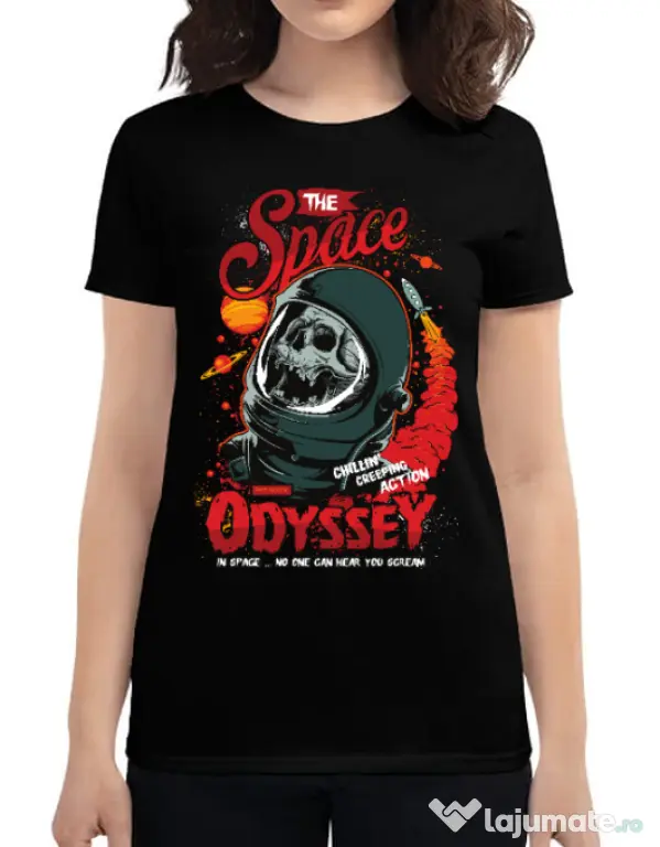 Tricou ADLER dama The space odyssey Negru