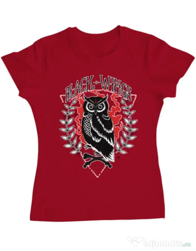Tricou ADLER dama Black wings Rosu