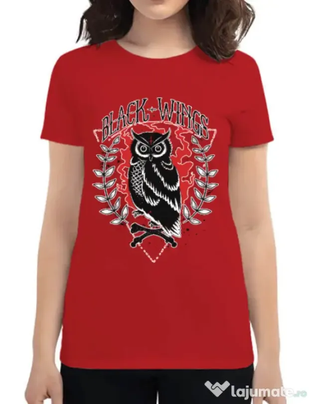 Tricou ADLER dama Black wings Rosu