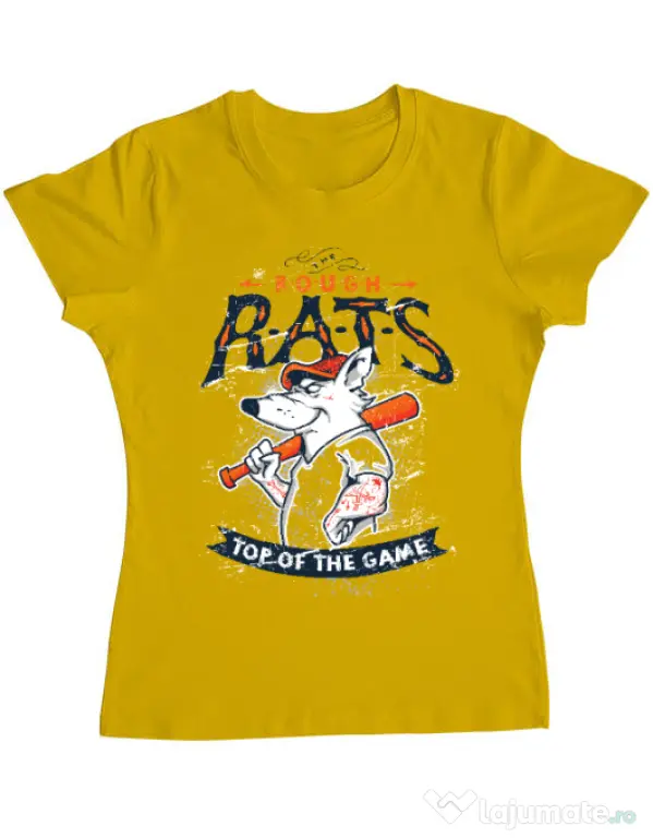 Tricou ADLER dama The rough rats Galben