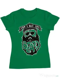 Tricou ADLER dama Can i buy you a beard Verde mediu