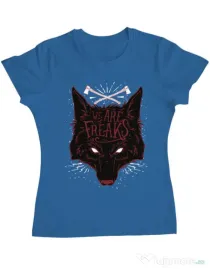 Tricou ADLER dama We are freaks Albastru azuriu