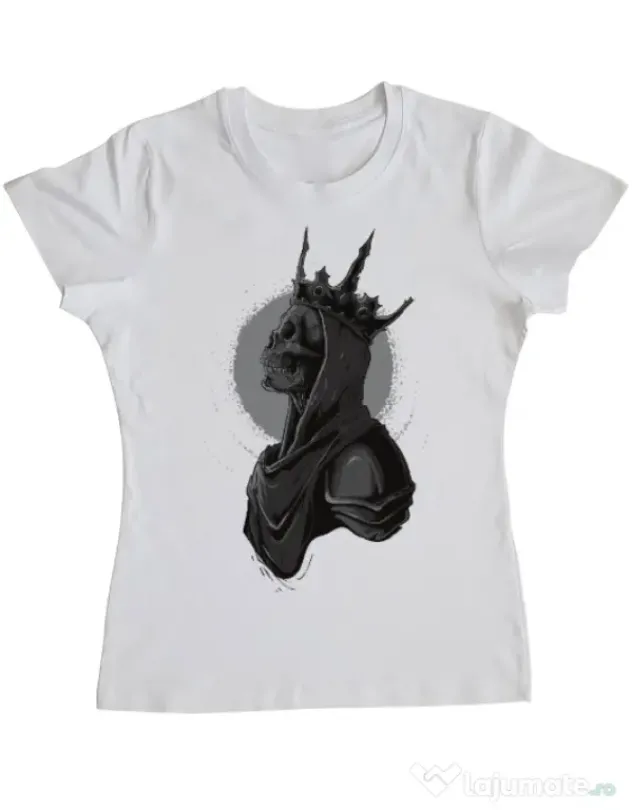 Tricou ADLER dama Skull King Alb