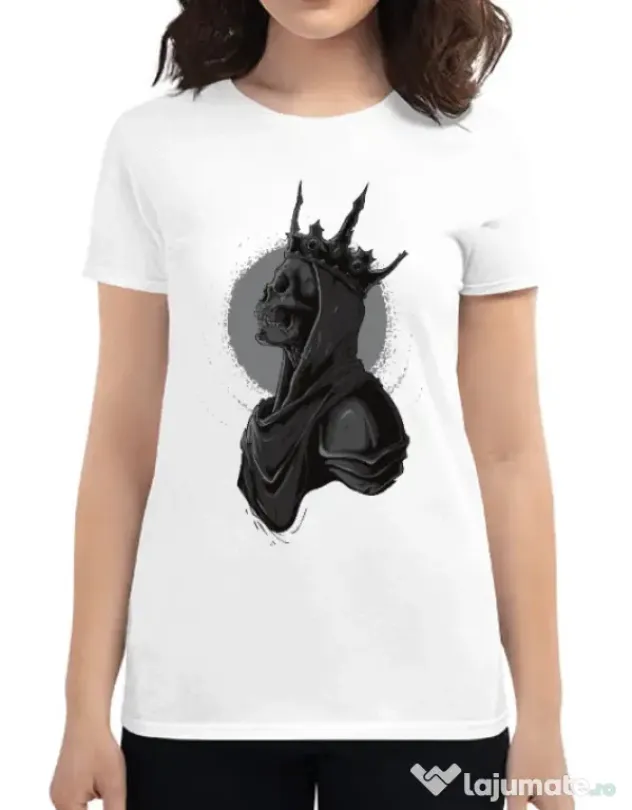Tricou ADLER dama Skull King Alb