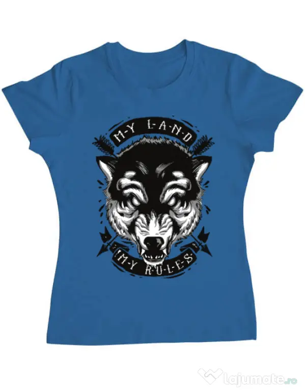 Tricou ADLER dama My Land My Rules Albastru azuriu