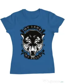 Tricou ADLER dama My Land My Rules Albastru azuriu